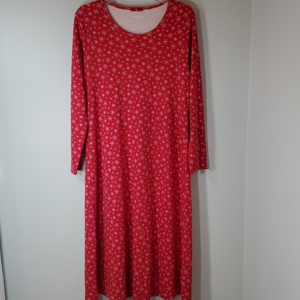 Lands End Snowflake Dress NWOT
